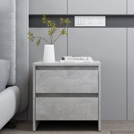 FIMEI Table de chevet Gris béton 45x34,5x44,5 cm Aggloméré (1/5)