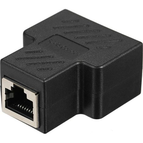 RJ45 Splitter Connecteurs Adaptateur 1 à 2 Ethernet Splitter Coupleur Double Prise Interface Contact Modulaire Fiche Connect Réseau LAN Internet Cat5 Cat5e Cat6 Cat7 Câbles 2 Pack (1/5)