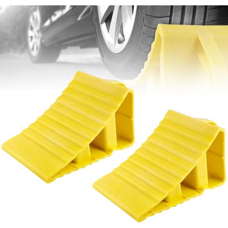 2 Pieces Car Wheel Chock, Rubber Wheel Chock for Trailer, Tire Slip Stopper, Non-Slip Vehicle Truck Wheel Tyre Wedge Stop, Block for Tire Stopper for Car Truck Trailer (1/5)