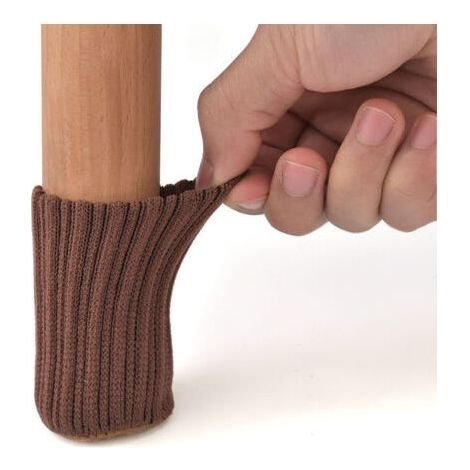 24 pièces chaussettes antidérapantes pour pieds de chaise, évitent les rayures et réduisent le bruit, (marron) 74 cm (1/4)