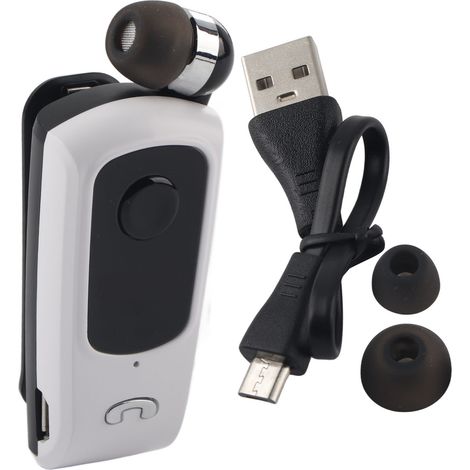 Écouteur Bluetooth sport Fineblue F920 avec oreillette rétractable mains libres (blanc) (1/5)