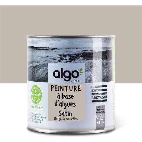 Peinture écologique Algo - Satin - Beige Demoiselles - 0.5L (1/5)