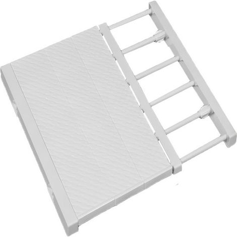 Séparateur d'étagère ajustable - Séparateur d'étagère - Organisateur de placard de cuisine - Organisateur de placard - Blanc - Largeur 24 cm, longueur 30-40 cm (1/5)