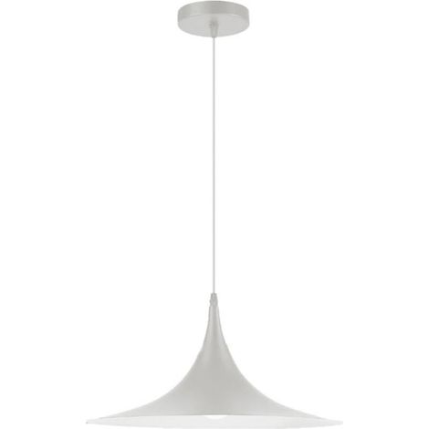 Suspension Lustre Plafond Style Contemporain Nordique Gravure E27 Metal B97 Blanc