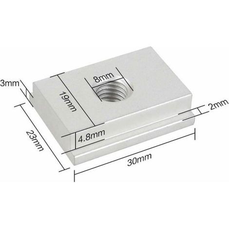 Crous En T - Coulissants En T Pour Outils De Menuiserie - Filetage M8 - Lot De 10 Pièces (1/4)