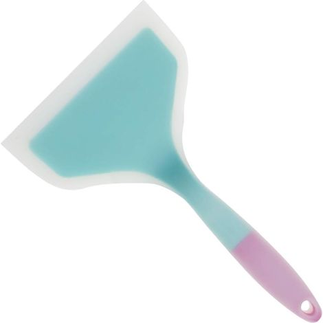Spatule en silicone pour crêpes, large et antiadhésive, idéale pour les omelettes, les crêpes, le poisson et la cuisson des tamagoyaki. Couleur : bleue. (1/5)