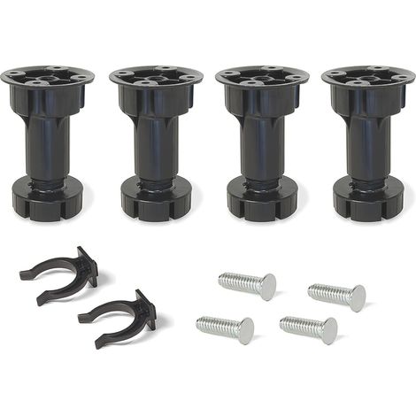 SET PIEDINI PER MOBILI DA CUCINA IN PLASTICA CON GANCIO mm. 120 h 4 pz.