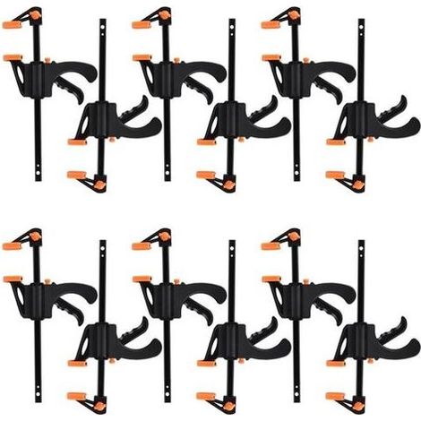 Lot de 10 serres-joints à une main – Pince de table à cliquet – Force de serrage 11 kg – Plage de serrage 35 à 100 mm – Pour bois dur et métal (1/5)