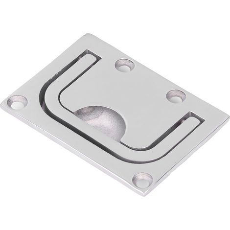 Hochglanzpolierter Deckslukengriff aus Edelstahl 316, quadratisch 76 x 56 mm, für Boote