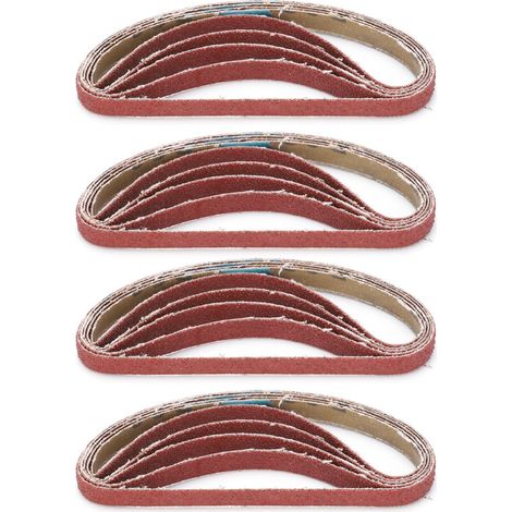 Lot de 20 bandes abrasives de rechange pour ponceuse, 330 x 10 mm, grain 80 (1/5)