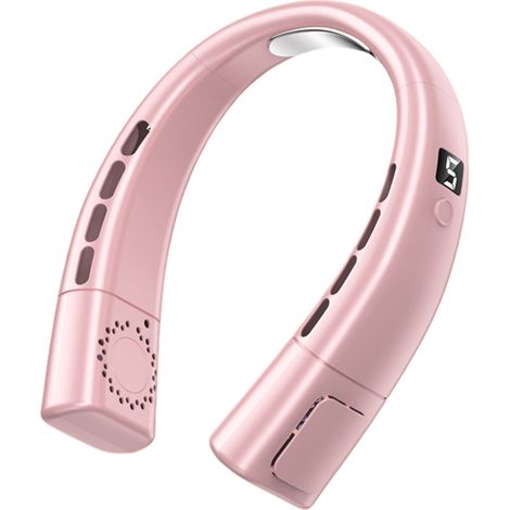 Tragbarer Nackenventilator, wiederaufladbarer, klingenloser Nackenventilator, mehrere Windgeschwindigkeiten, leiser USB-Nackenventilator ohne Rotorblätter, 360°-Luftauslass (1/5)