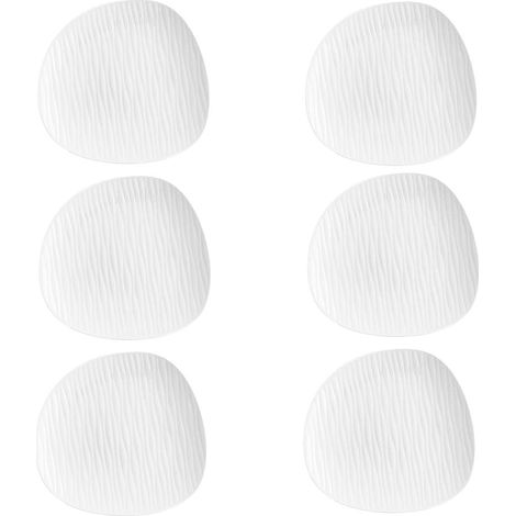 Ensemble de 6 assiettes à dessert en porcelaine blanche Ylang