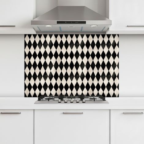 CRÉDENCE CUISINE Classique - Motif - Noir 90x60 cm