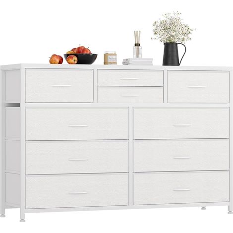 Commode enfant 10 tiroirs en tissu – Cadre en métal – Dimensions 116x35x80 cm – Meuble moderne pour chambre et salon – Hydromotrix (1/5)