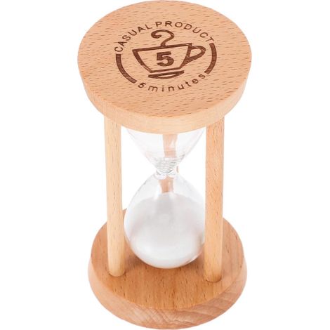 Sablier Minuteur Décoratif en Bois et Verre, 5, 1 Pièce (1/4)
