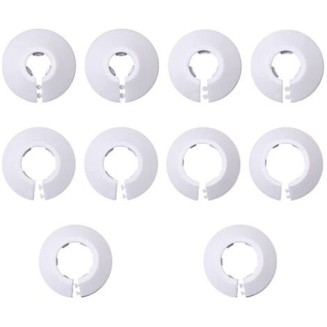 Pair 10 Pièce Rosaces Simples de Radiateur, Rosace Radiateur, Cache Tuyau Radiateur, Cache Tuyau pour Radiateur, Couvercle de Trou Mural Sol, Pour Chauffage, Couvercle (12mm Blanc)