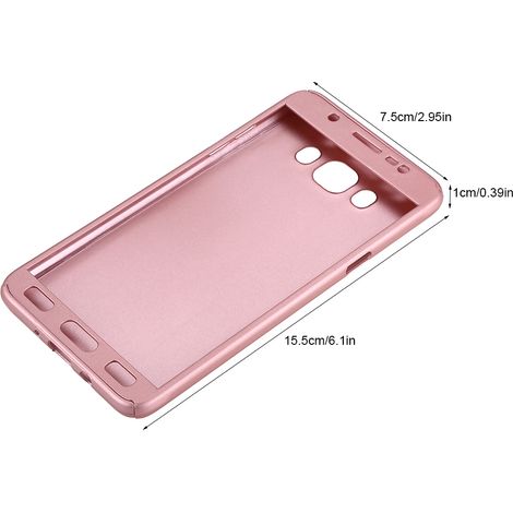 Coque de protection fine à 360° avec verre trempé pour Samsung Galaxy J7/2017 Or rose (1/5)
