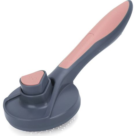 Peigne flottant en acier inoxydable pour animaux de compagnie, brosse anti-poils avec manche antidérapant pour le toilettage des chats et des chiens (1/5)