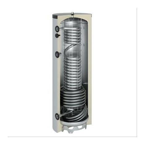Ballon sanitaire-chauffage acier 500 litres 1 serpentin, prépa eau chaude inox 1760x760 Classe A