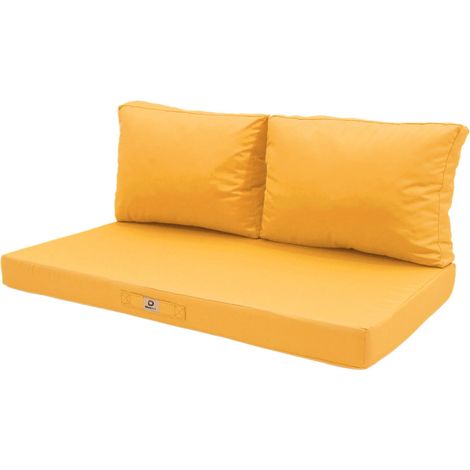 Coussins pour salon de jardin déhoussable 120x60cm Jaune