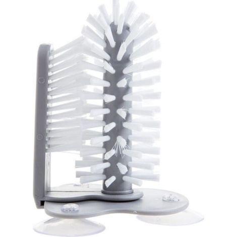 Brosse À Verres - Avec 3 Ventouses - Pour Nettoyage Intérieur Et Extérieur Simultané - Évier Cuisine - 1 Pièce (1/4)