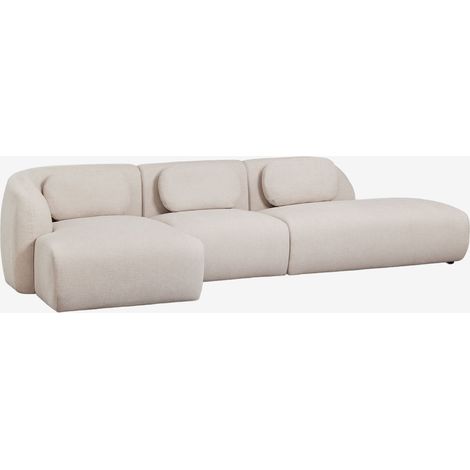 Sofá modular chaise longue izquierdo de 3 piezas con diván derecho en chenilla Coquette SKLUM (1/5)