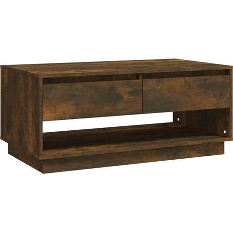 Maison Exclusive - Couchtisch Räuchereiche 102,5x55x44 cm Holzwer (1/5)