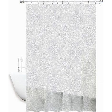 Cleafe - Tenda Doccia Vasca Bianca Impermeabile Pvc 240 X 200cm Decorata Con Foglie 69514 - (1/3)