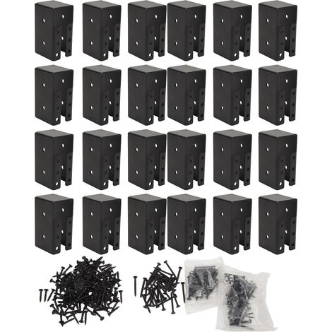 Cintre de solive dissimulé, 24 pièces, support de main courante pivotante en acier enduit de poudre pour bois de 2x4 pouces (1/5)