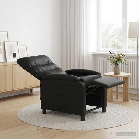 vidaXL Fauteuil de massage inclinable Noir Simili cuir (1/5)