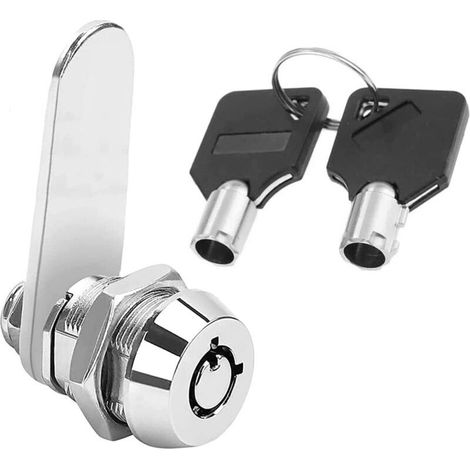 – Serrure à came tubulaire 16mm – Alliage de zinc – Clés identiques – Verrouillage renforcé pour boîte aux lettres, tiroirs, placards (1/5)
