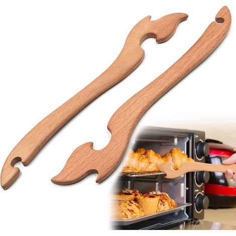 Extracteur de grille de four wxsp - Accessoires pour four en bois de hêtre - Poignée de grille de four - Protection contre les brûlures - Retrait de friteuse à air chaud (1/5)