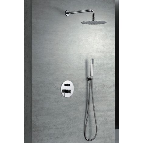 Imex – Colonne de douche hydromassante avec mitigeur – Or rose brossé – Acier et laiton – Jet rond – Installation facile (1/5)