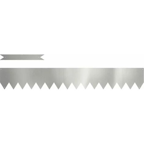 Bandes de bordure de pelouse, 10 pièces, argentées, 100 x 0,05 x 15 cm (1/5)