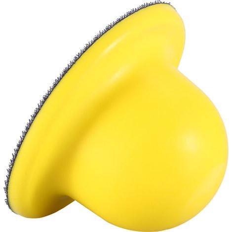 4-inch PU foam hand sanding block, Velcro, dust-free, yellow (1/5)