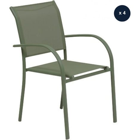 Lot de 4 fauteuils de jardin en texaline Piazza Laurier - Hespéride