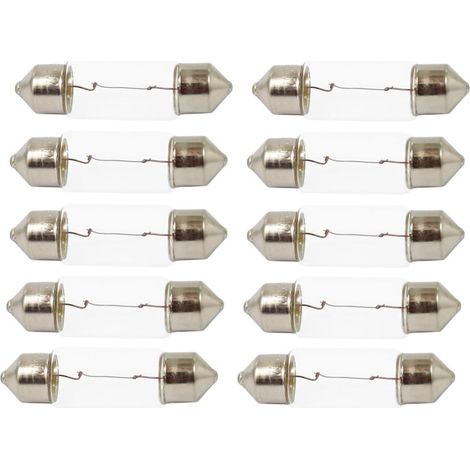 Pack of 10 24V 5W C5W SV8.5 31mm 36mm 39mm 41mm 44mm License Plate Lights Interior Boot Glove Box Lighting (36mm) (1/2)
