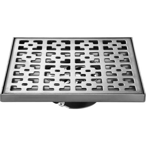 Drain de Douche avec passoire à Cheveux, Drain de Sol de Douche carré brossé avec Couvercle Amovible, égouttoir de Sol pour Cuisine (20 cm) (1/5)