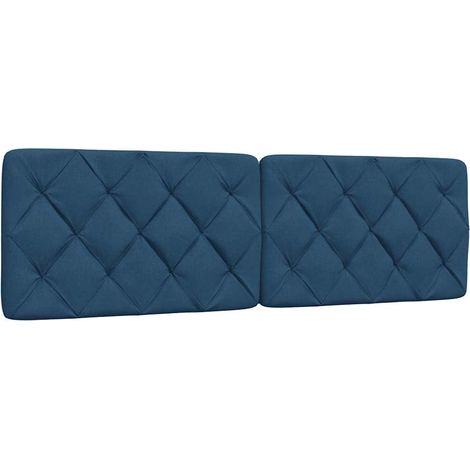 Cabecero de cama acolchado tela azul 160 cm vidaXL (1/5)