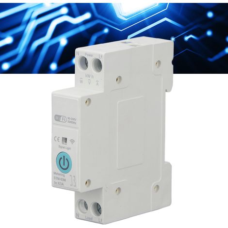 1P 63A WLAN-Smart-Schalter mit Sprachsteuerung und manueller Fernbedienung, Leitungsschutzschalter und Stromzähler für Tuya 90-300V (1/5)