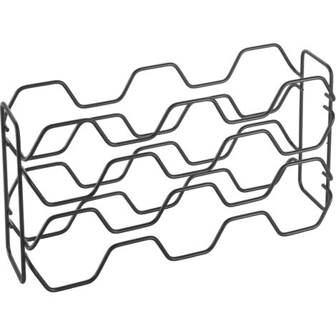 PORTABOTTIGLIE 10 POSTI METALTEX LAVA NERO OPACO HEXAGON (1/4)