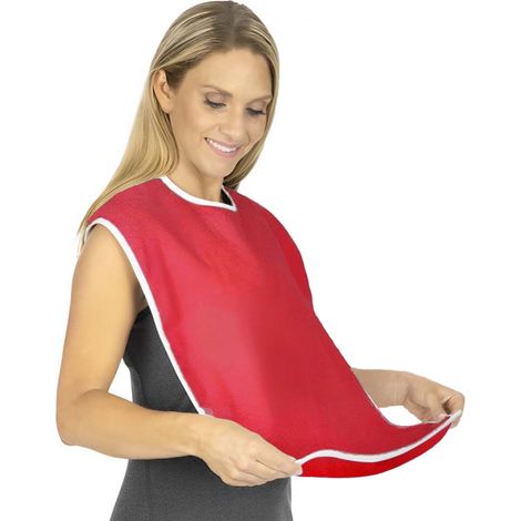Bavoir unisexe pour adultes. Fermeture réglable au niveau du cou. Lavable en machine et séchable en machine. Bavoir anti-bave/anti-repas (45 x 75 cm). (1/5)