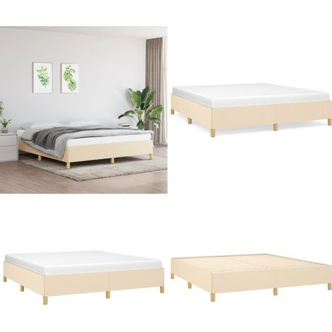 Giroletto senza Materasso Crema 180x200 cm in Tessuto - Letto con doghe - Materasso per letto