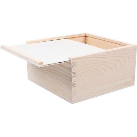1 Coffret cadeau, Bois, Forme carrée, Rangement bijoux, Pour anniversaire mariage Noël (1/3)