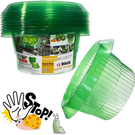 Collerette Anti-escargots pour Plantes de Salade et Charbon, Protection Contre Les escargots sans Produits Chimiques, Protection des Plantes de Salade en Plastique (15 pièces) (1/5)