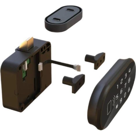 Verrou RFID pour armoire électronique sans clé avec port USB, installation facile pour portes d'armoire simples (1/5)