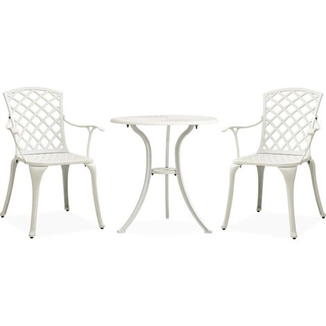 Ensemble de bistro 3 pcs Aluminium coulé Blanc 7 (1/5)
