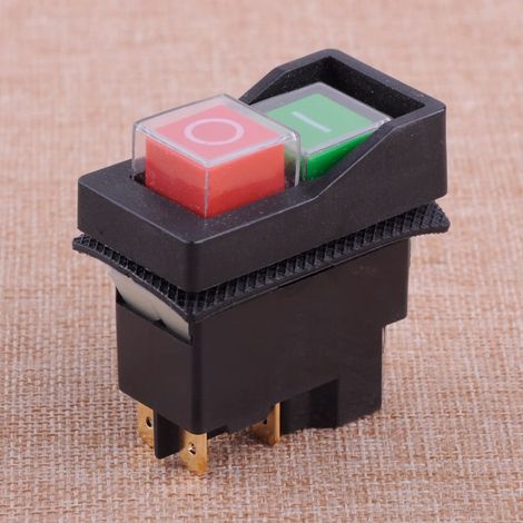 Interrupteur KLD28 4 pôles 250V IP55, départ arrêt marche arrêt, vert rouge, qualité professionnelle (1/4)