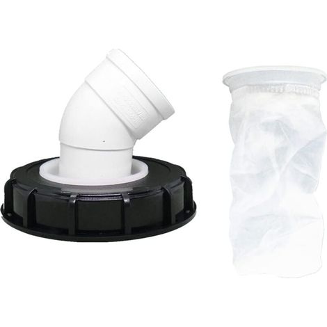 45°Filtre à Couvercle IBC, Filtre à Eau de Pluie en Nylon 163 mm, Lavable avec Couvercle pour réservoir d'eau de Pluie IBC DN 150 (1/4)