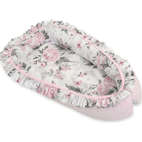Lange bébé cocon premium à volants - Pivoines romantiques